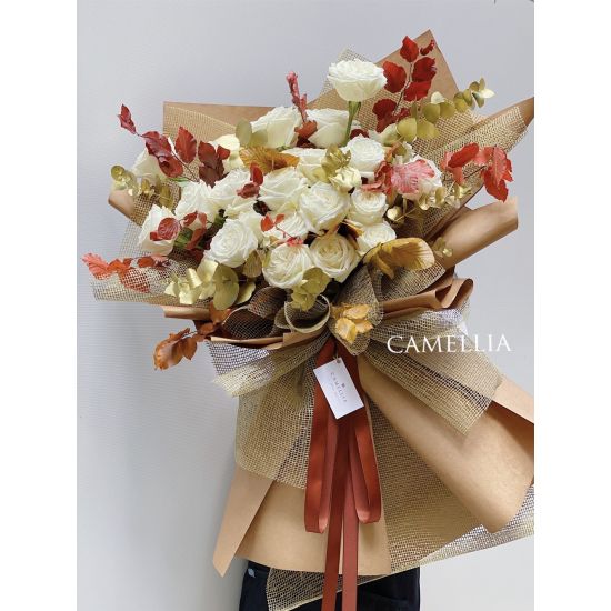 Bó Hoa Hồng Trắng -BHH32
